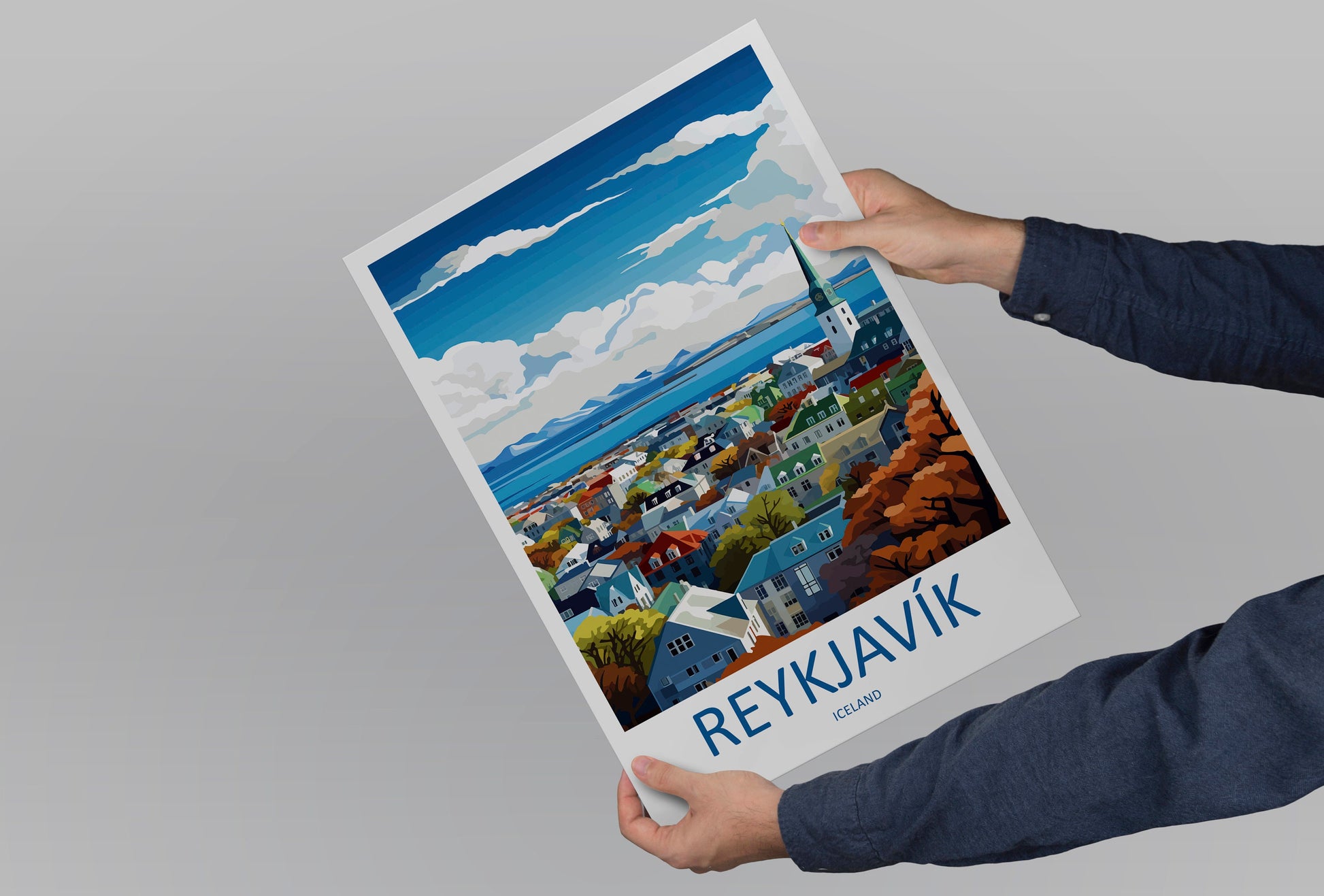 Reykjavik Travel Print Wall Art Reykjavik Wall Hanging Home Décor Reykjavik Gift Art Lovers Iceland Art Lover Gift Reykjavik Wall Decor