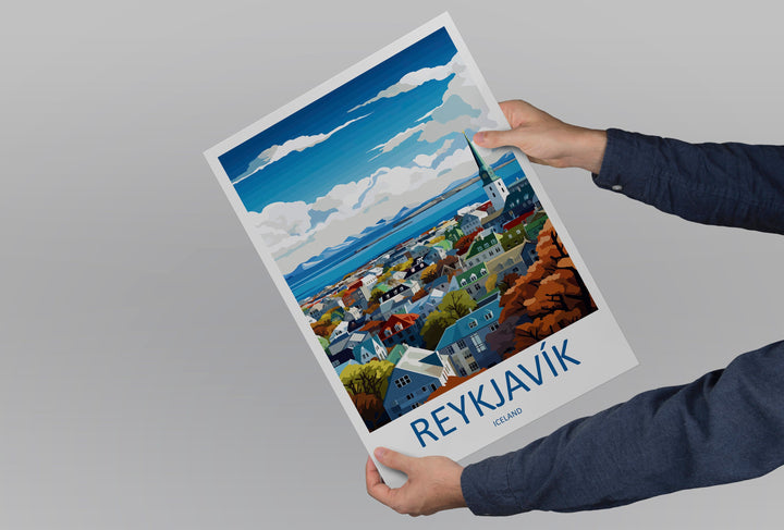 Reykjavik Travel Print Wall Art Reykjavik Wall Hanging Home Décor Reykjavik Gift Art Lovers Iceland Art Lover Gift Reykjavik Wall Decor