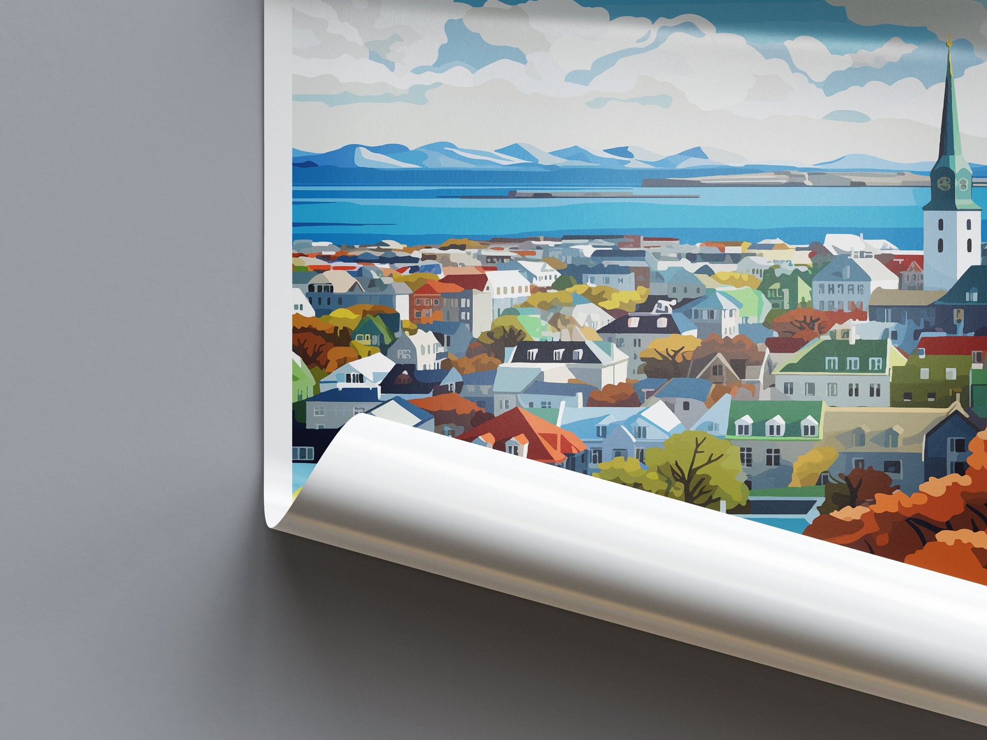 Reykjavik Travel Print Wall Art Reykjavik Wall Hanging Home Décor Reykjavik Gift Art Lovers Iceland Art Lover Gift Reykjavik Wall Decor