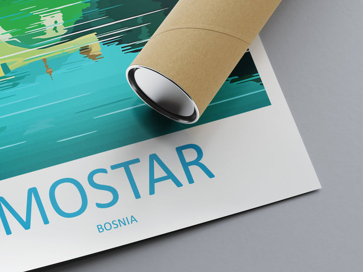 Mostar Travel Print Mostar Bosnia Home Décor Mostar Art Print Herzegovina City Room Print For Stari Most Bridge Koski Mehmed-Pasha Gift Art