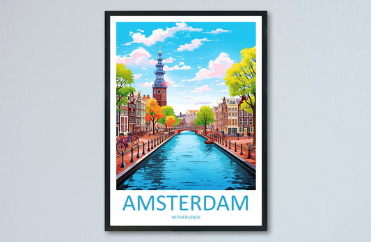 Amsterdam Travel Print Wall Art Amsterdam Wall Hanging Home Décor Amsterdam Gift Art Lovers Netherlands Art Lover Gift Amsterdam Decor