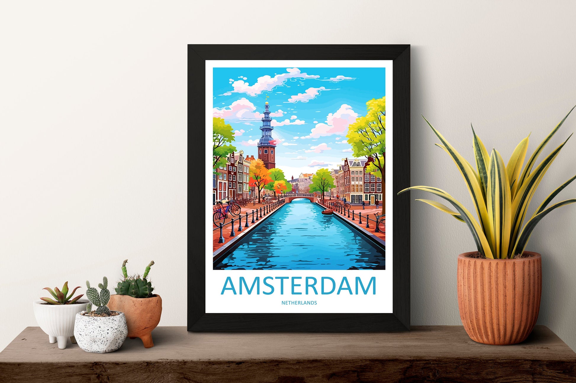 Amsterdam Travel Print Wall Art Amsterdam Wall Hanging Home Décor Amsterdam Gift Art Lovers Netherlands Art Lover Gift Amsterdam Decor