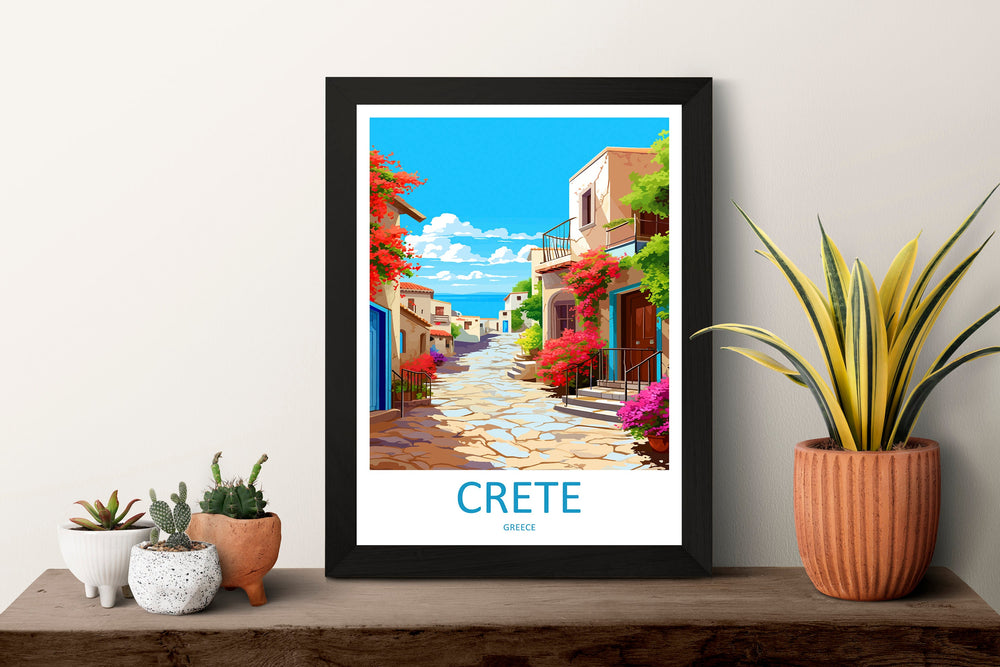 Crete Travel Print Wall Art Crete Greece Wall Hanging Home Decoration Crete Gift Art Lovers Wall Art Print Crete Wall Décor Greece Poster