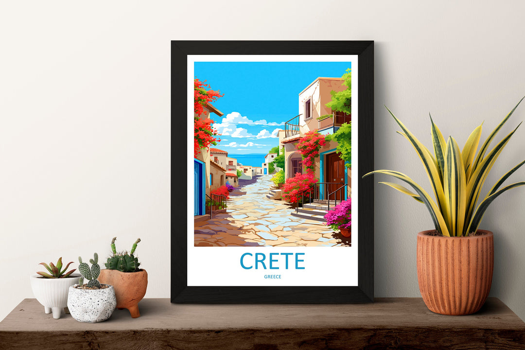 Crete Travel Print Wall Art Crete Greece Wall Hanging Home Decoration Crete Gift Art Lovers Wall Art Print Crete Wall Décor Greece Poster