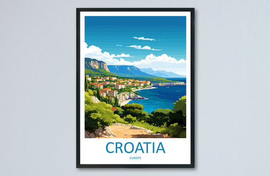 Croatia Travel Print Wall Art Croatia Wall Hanging Home Décor Croatia Gift Art Lovers Croatia Art Lover Gift Croatia Poster