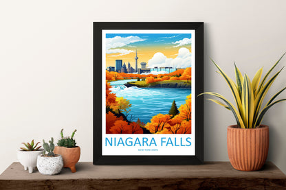 Niagara Falls Travel Print Wall Art Niagara Falls Wall Hanging Home Décor Niagara Falls Gift Art Lovers New York State Art Gift Lover Print