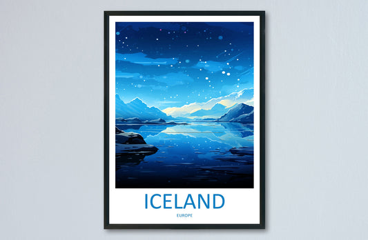 Iceland Travel Print Wall Art Iceland Wall Hanging Home Décor Iceland Gift Art Lovers Iceland Art Lover Gift Decor