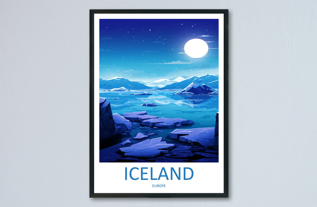 Iceland Travel Print Wall Art Iceland Wall Hanging Home Décor Iceland Gift Art Lovers Iceland Art Lover Gift Decor