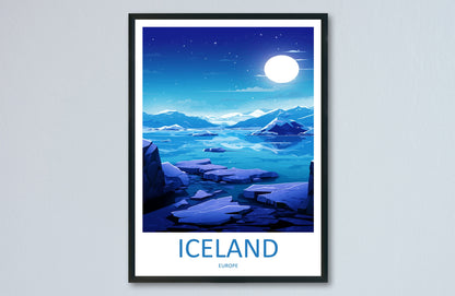 Iceland Travel Print Wall Art Iceland Wall Hanging Home Décor Iceland Gift Art Lovers Iceland Art Lover Gift Decor