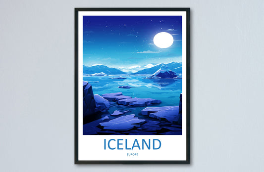 Iceland Travel Print Wall Art Iceland Wall Hanging Home Décor Iceland Gift Art Lovers Iceland Art Lover Gift Decor