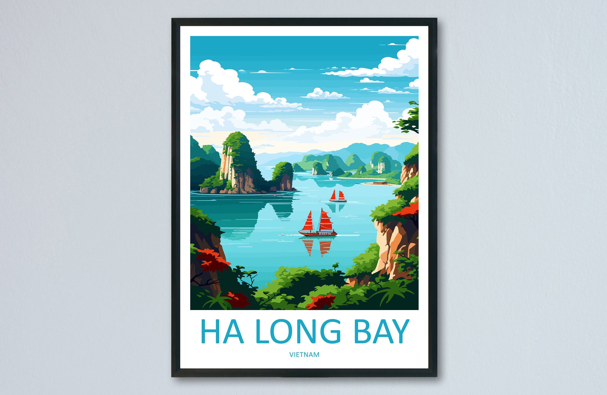 Ha Long Bay Travel Print Wall Art Ha Long Bay Wall Hanging Home Décor Ha Long Bay Gift Art Lovers Vietnam Art Lover Gift Ha Long Bay islands