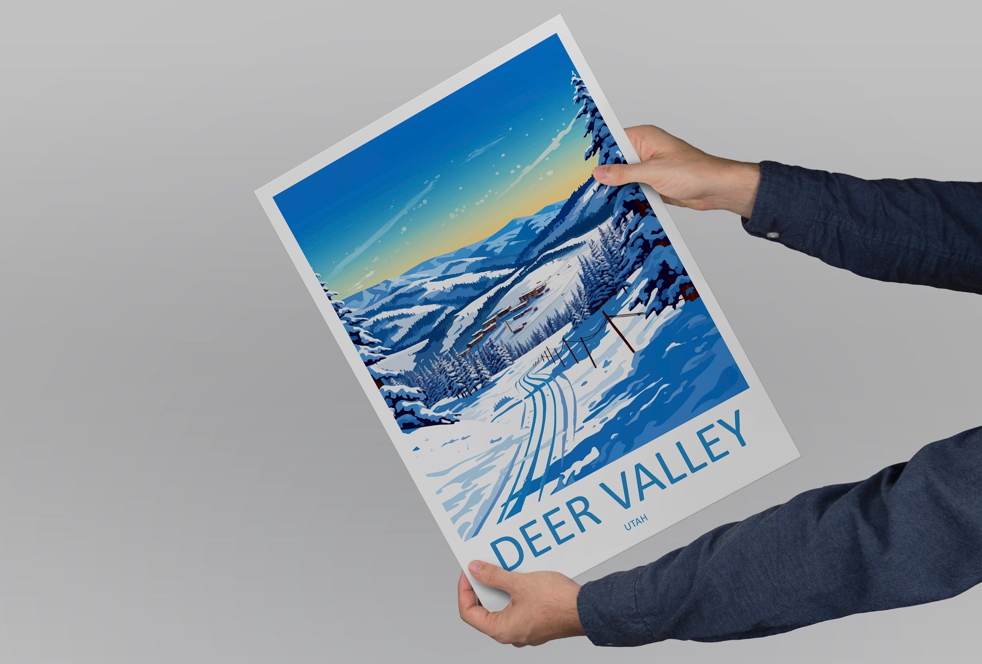Deer Valley Travel Print Wall Art Deer Valley Wall Hanging Home Décor Deer Valley Art Lovers Utah Art Lover Gift