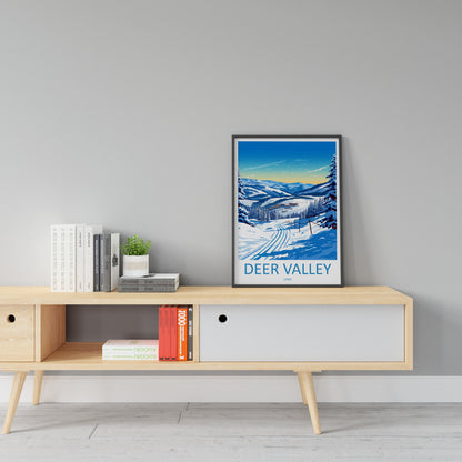 Deer Valley Travel Print Wall Art Deer Valley Wall Hanging Home Décor Deer Valley Art Lovers Utah Art Lover Gift
