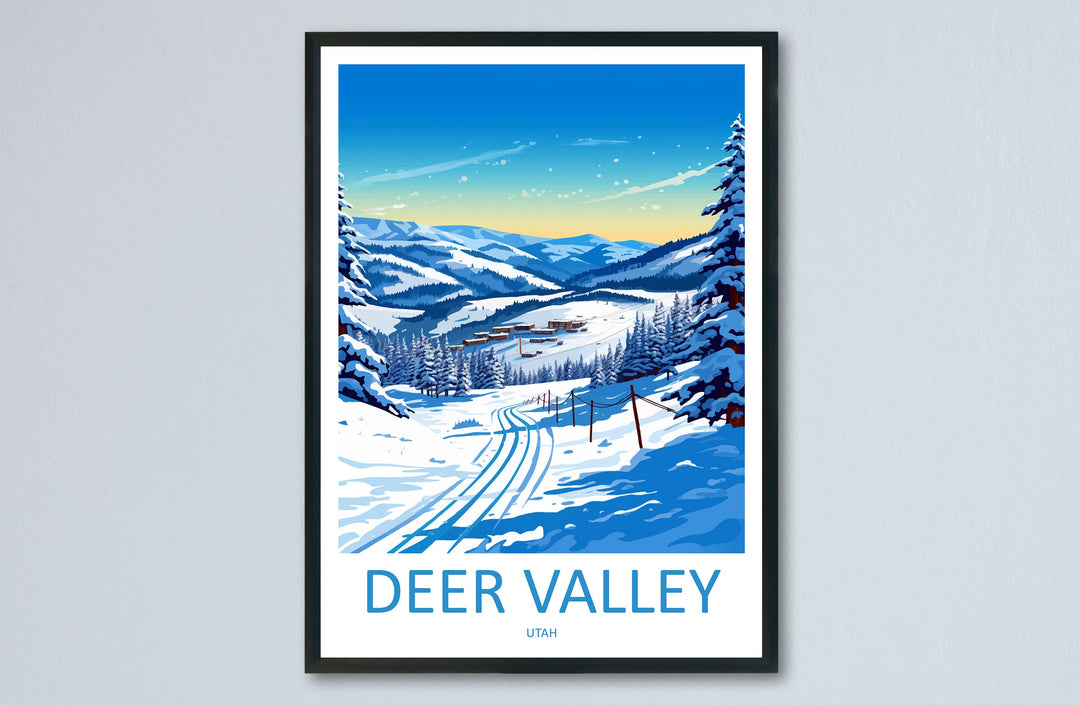 Deer Valley Travel Print Wall Art Deer Valley Wall Hanging Home Décor Deer Valley Art Lovers Utah Art Lover Gift