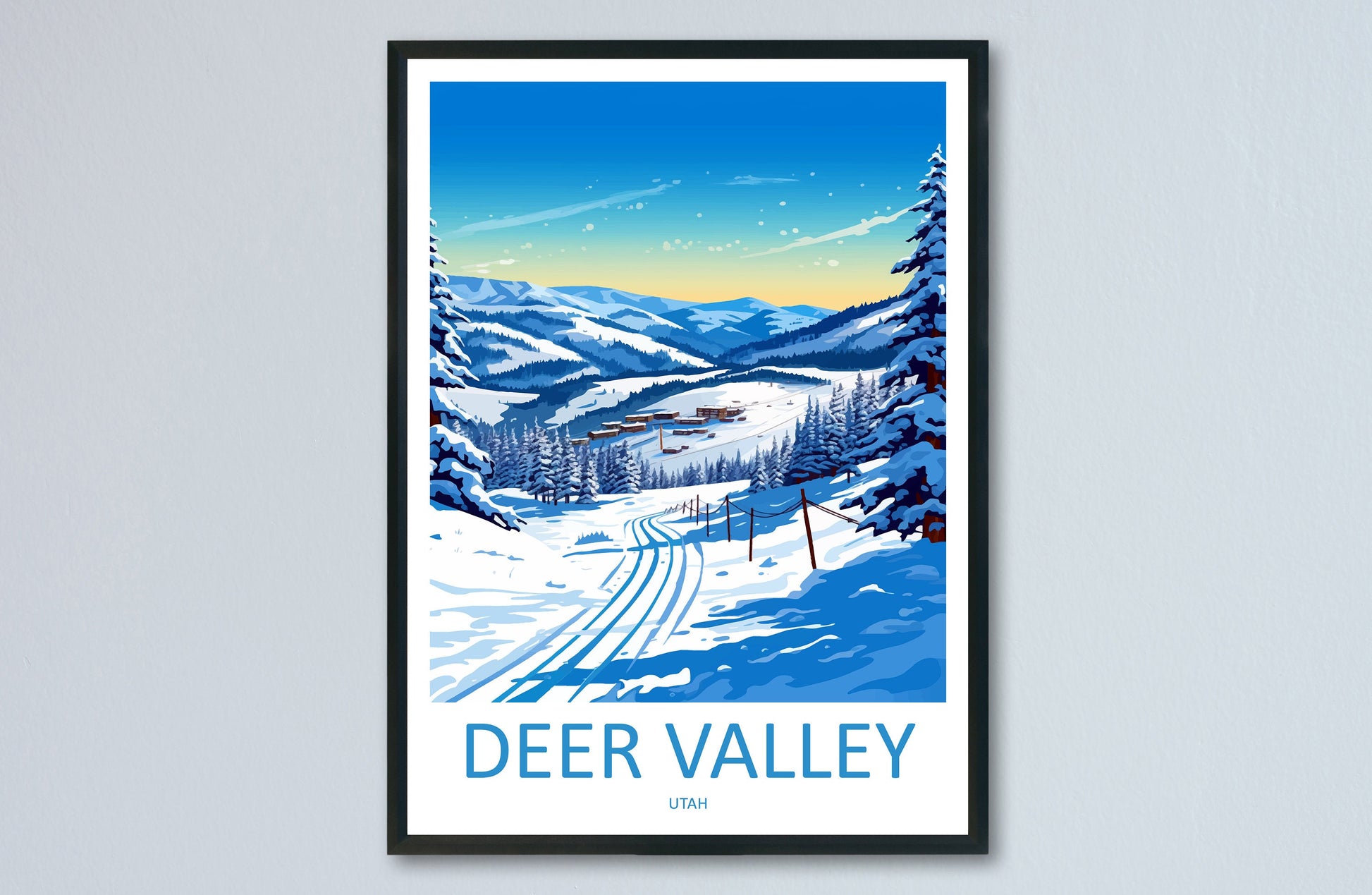 Deer Valley Travel Print Wall Art Deer Valley Wall Hanging Home Décor Deer Valley Art Lovers Utah Art Lover Gift