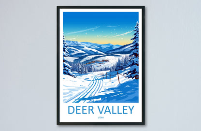 Deer Valley Travel Print Wall Art Deer Valley Wall Hanging Home Décor Deer Valley Art Lovers Utah Art Lover Gift