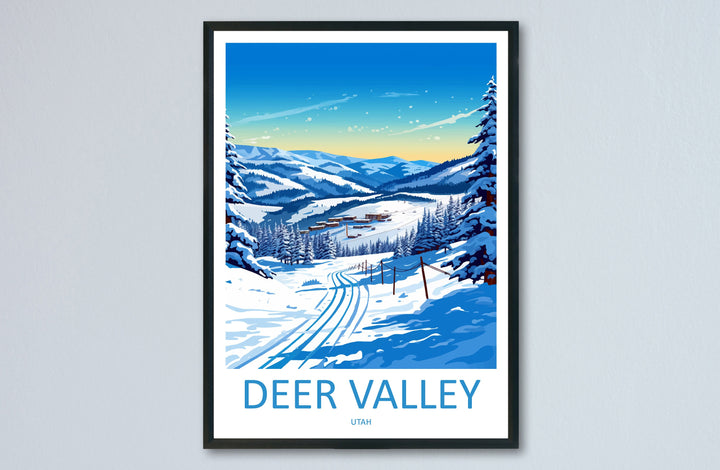 Deer Valley Travel Print Wall Art Deer Valley Wall Hanging Home Décor Deer Valley Art Lovers Utah Art Lover Gift