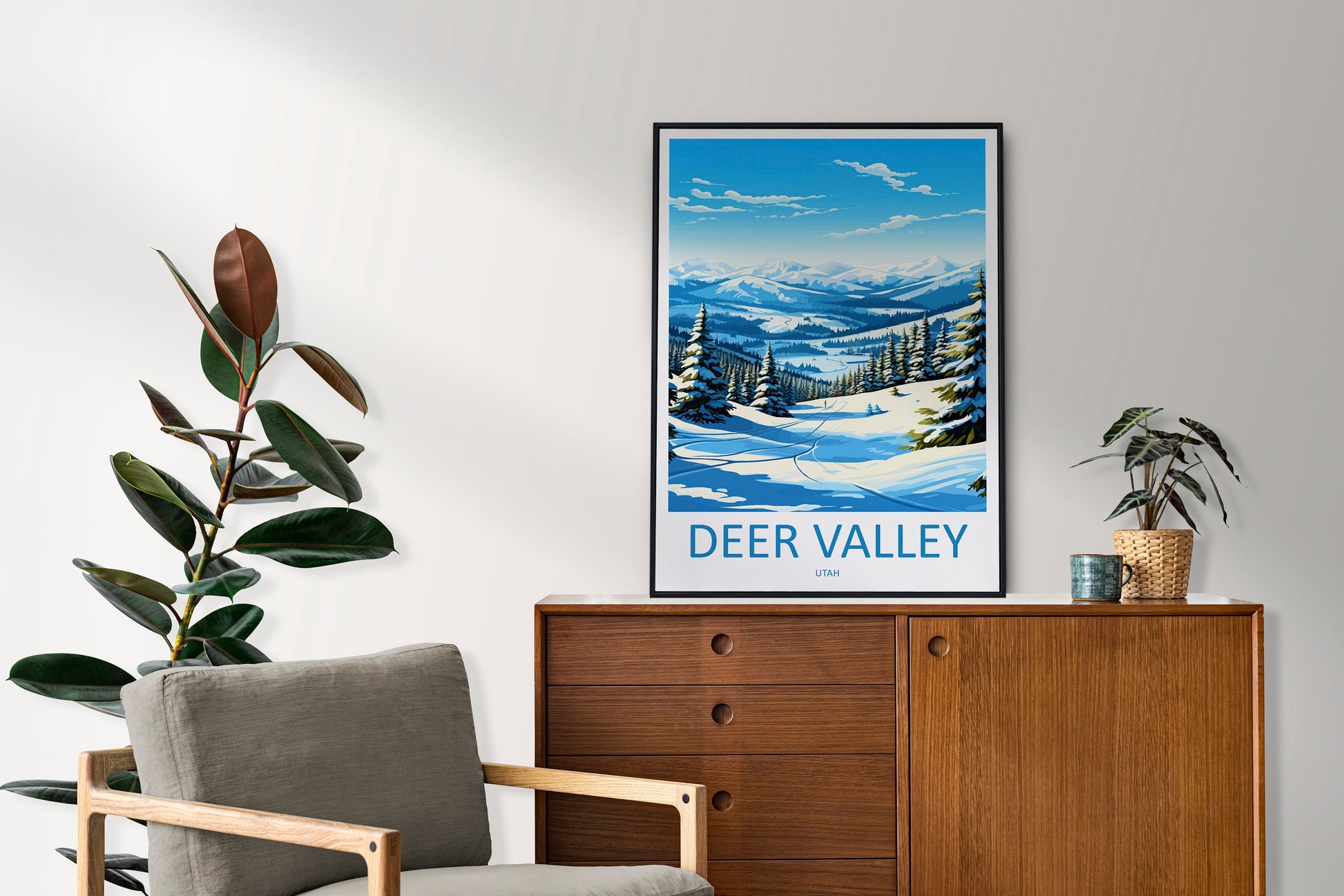 Deer Valley Travel Print Wall Art Deer Valley Wall Hanging Home Décor Deer Valley Art Lovers Utah Art Lover Gift