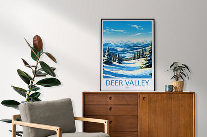 Deer Valley Travel Print Wall Art Deer Valley Wall Hanging Home Décor Deer Valley Art Lovers Utah Art Lover Gift