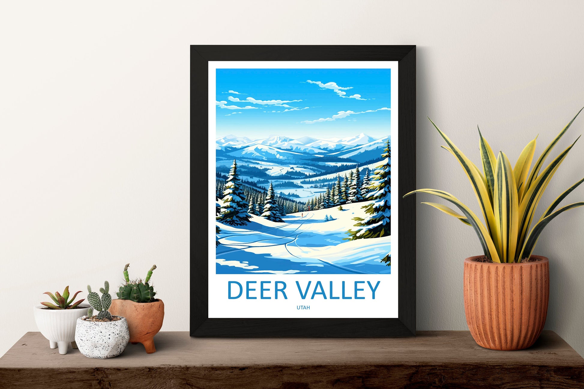 Deer Valley Travel Print Wall Art Deer Valley Wall Hanging Home Décor Deer Valley Art Lovers Utah Art Lover Gift