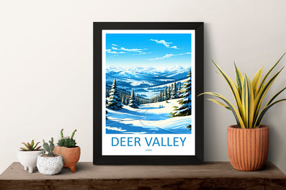 Deer Valley Travel Print Wall Art Deer Valley Wall Hanging Home Décor Deer Valley Art Lovers Utah Art Lover Gift