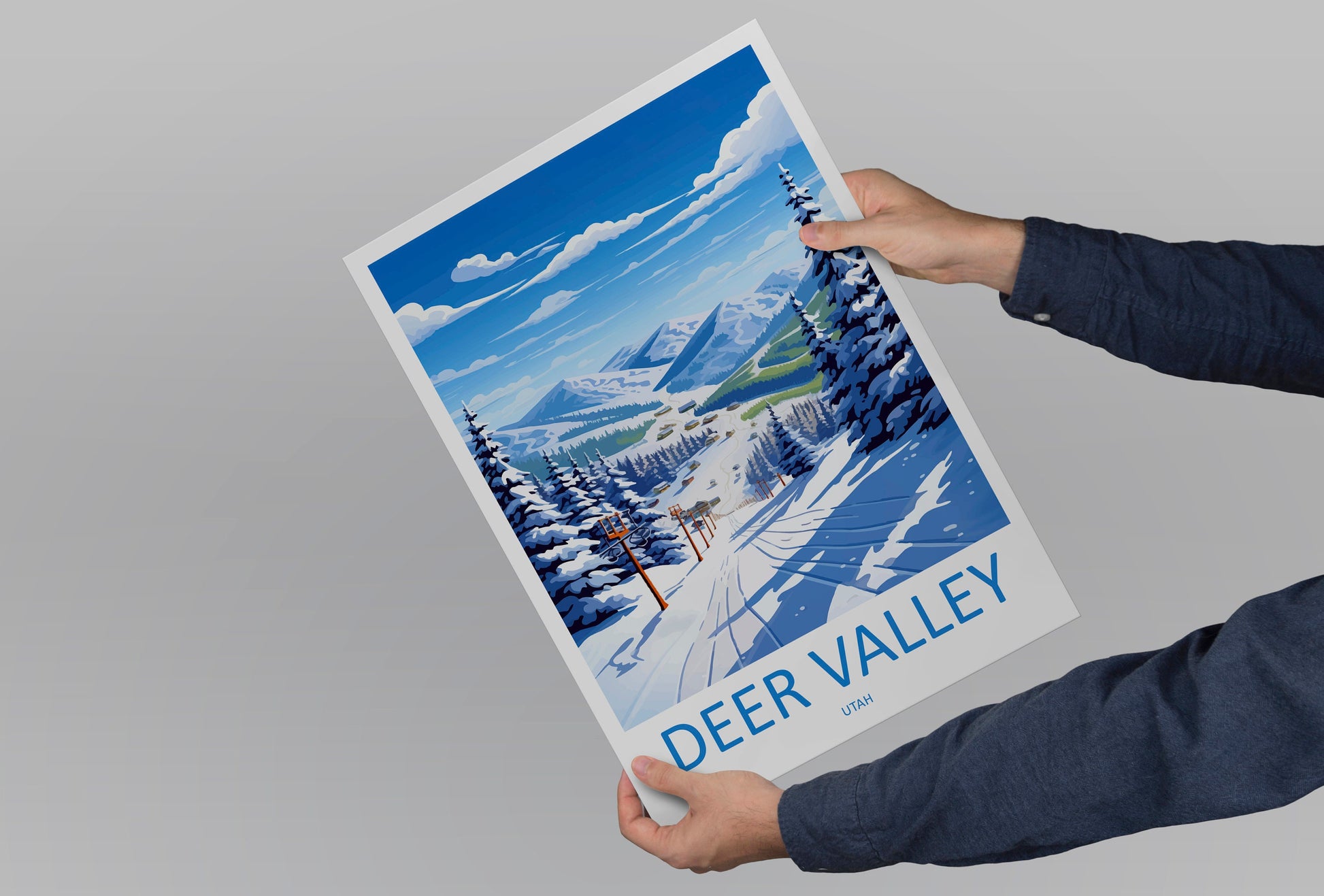 Deer Valley Travel Print Wall Art Deer Valley Wall Hanging Home Décor Deer Valley Art Lovers Utah Art Lover Gift