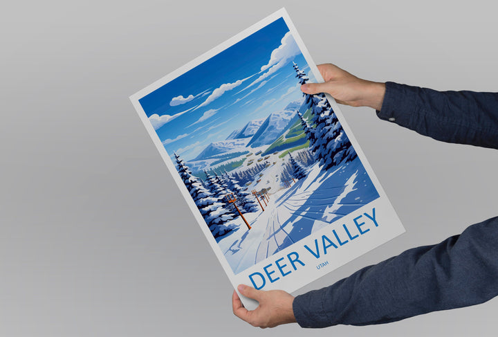 Deer Valley Travel Print Wall Art Deer Valley Wall Hanging Home Décor Deer Valley Art Lovers Utah Art Lover Gift