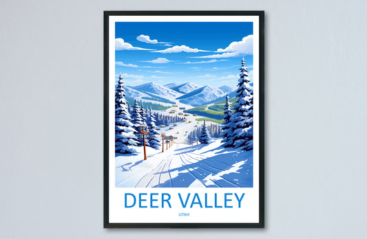 Deer Valley Travel Print Wall Art Deer Valley Wall Hanging Home Décor Deer Valley Art Lovers Utah Art Lover Gift