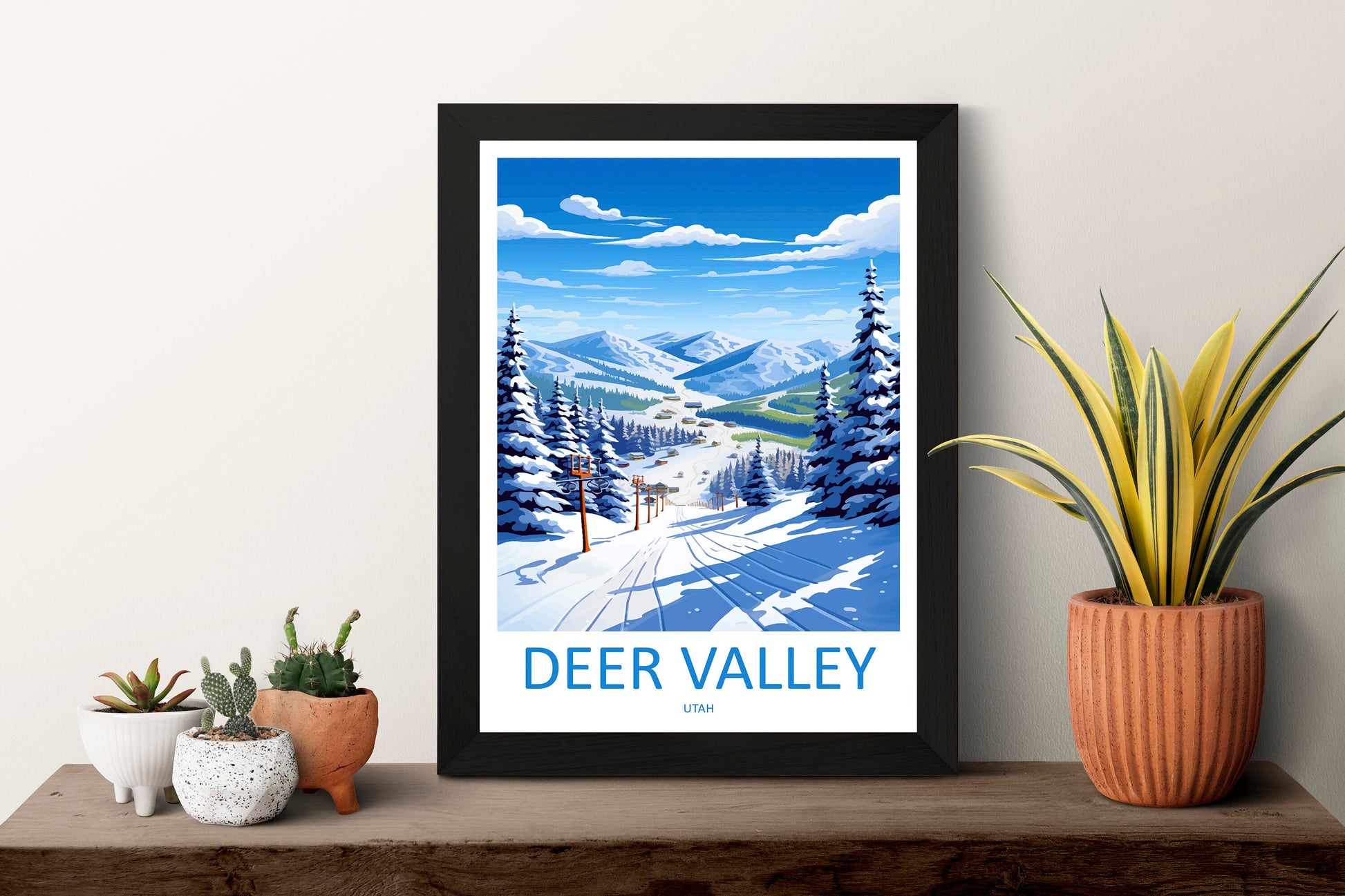 Deer Valley Travel Print Wall Art Deer Valley Wall Hanging Home Décor Deer Valley Art Lovers Utah Art Lover Gift