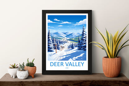 Deer Valley Travel Print Wall Art Deer Valley Wall Hanging Home Décor Deer Valley Art Lovers Utah Art Lover Gift
