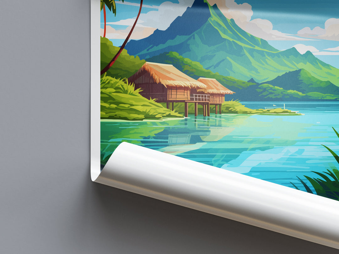 Mo'orea Travel Print Wall Art Mo'orea Wall Hanging Home Décor Mo'orea Gift Art Lovers French Polynesia Art Lover Gift Mo'orea Gift