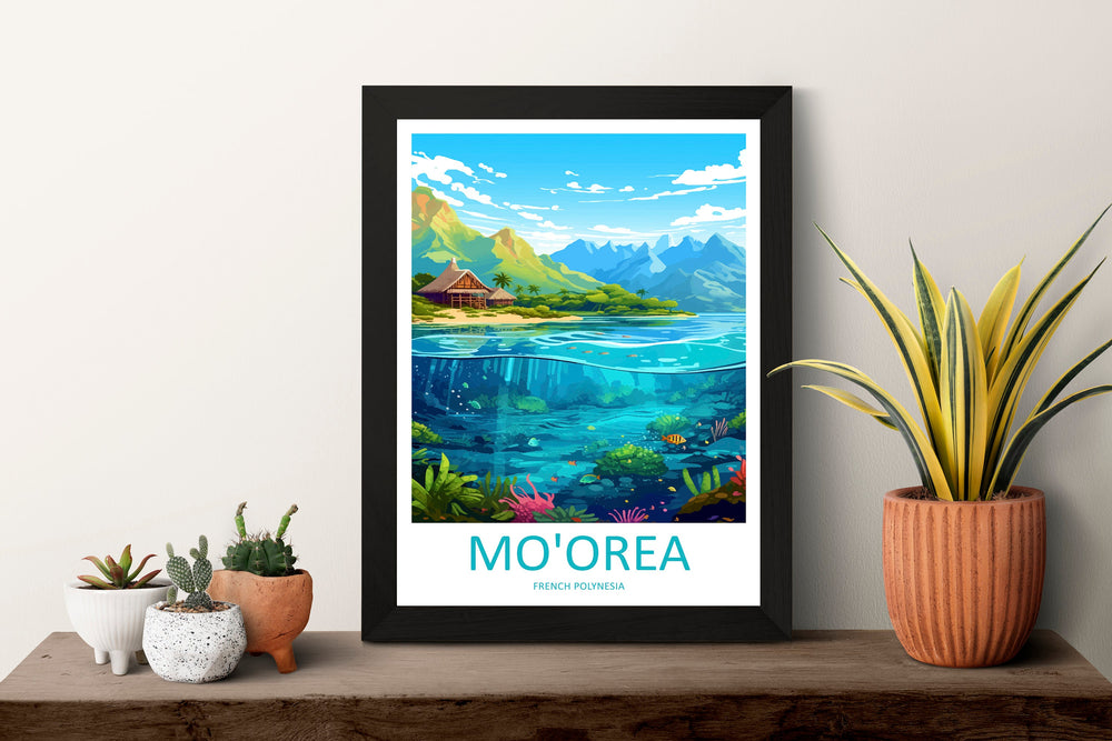 Mo'orea Travel Print Wall Art Mo'orea Wall Hanging Home Décor Mo'orea Gift Art Lovers French Polynesia Art Lover Gift Mo'orea Gift