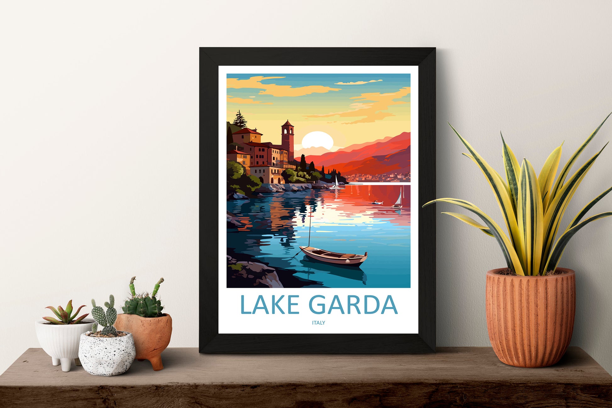 Lake Garda Travel Print Wall Art Lake Garda Wall Hanging Home Decoration Lake Garda Gift Art Lovers Wall Art Print Art Lake Garda Travel Art