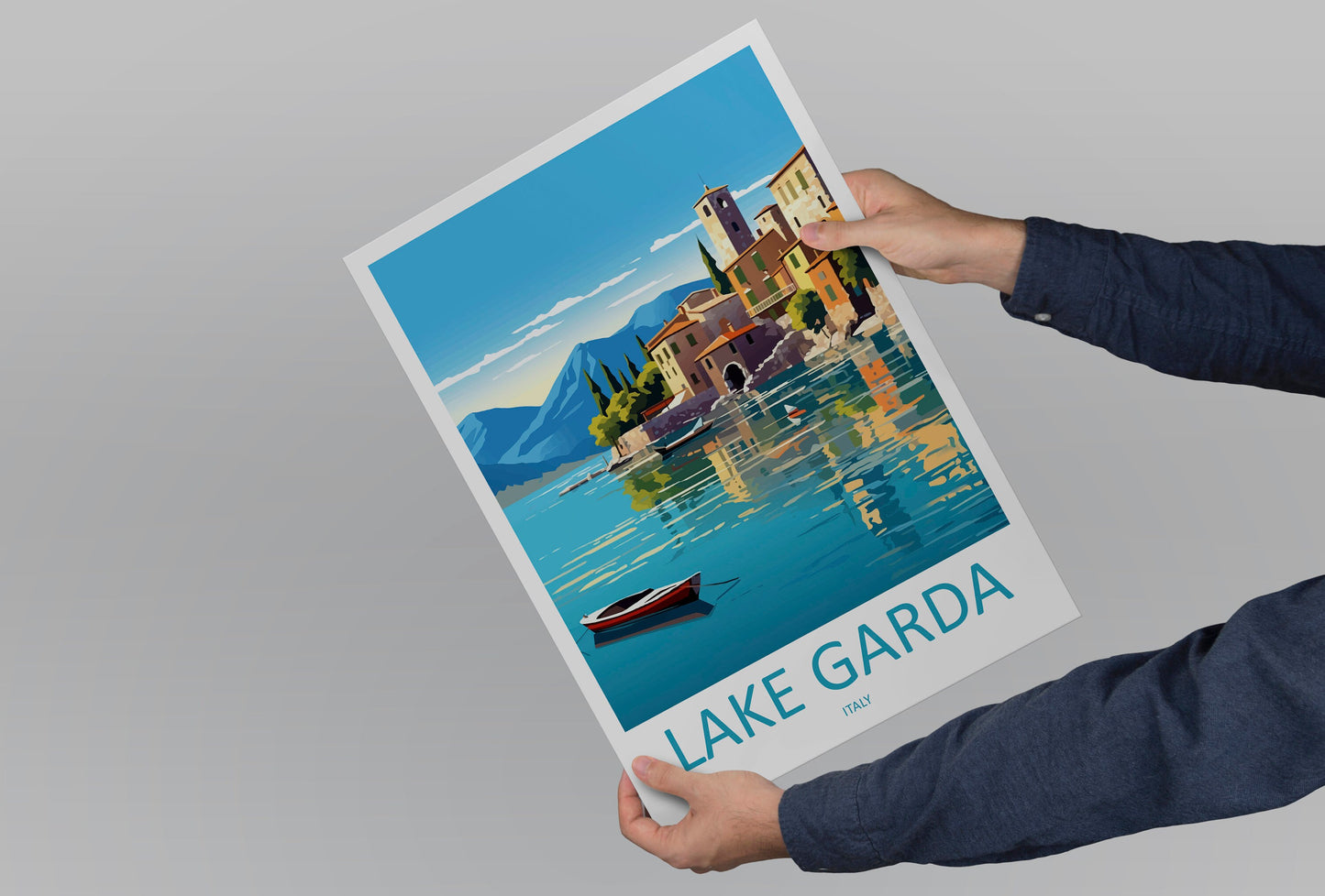 Lake Garda Travel Print Wall Art Lake Garda Wall Hanging Home Decoration Lake Garda Gift Art Lovers Wall Art Print Art Lake Garda Travel Art