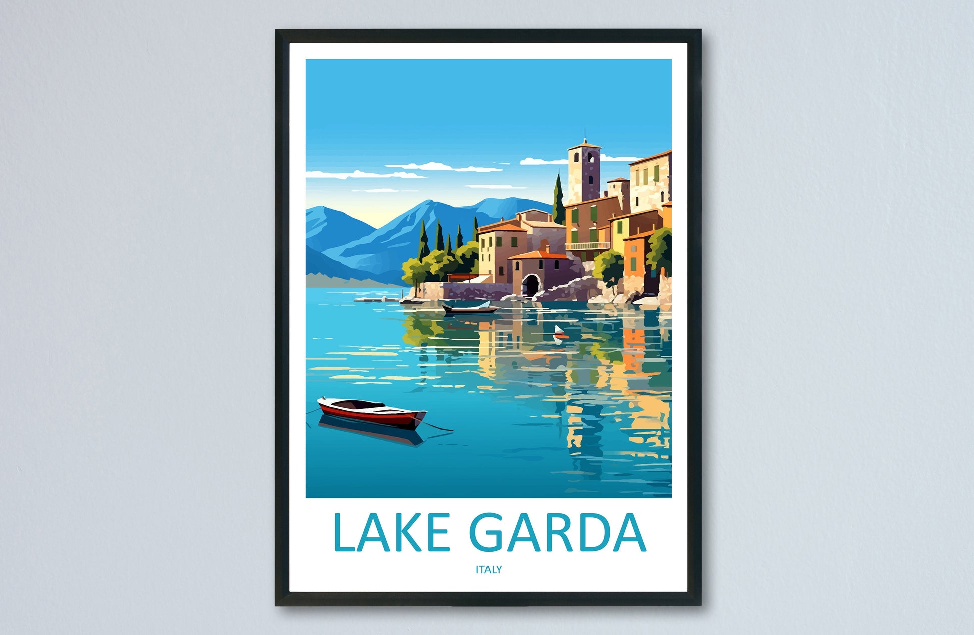 Lake Garda Travel Print Wall Art Lake Garda Wall Hanging Home Decoration Lake Garda Gift Art Lovers Wall Art Print Art Lake Garda Travel Art