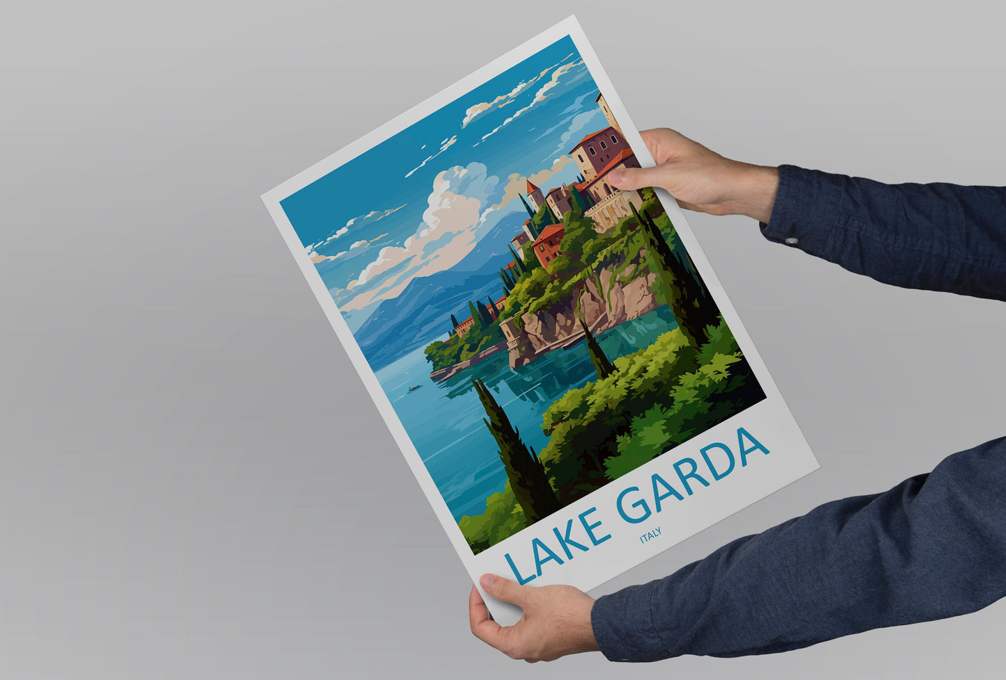 Lake Garda Travel Print Wall Art Lake Garda Wall Hanging Home Decoration Lake Garda Gift Art Lovers Wall Art Print Art Lake Garda Travel Art