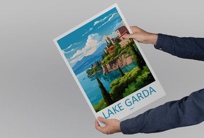 Lake Garda Travel Print Wall Art Lake Garda Wall Hanging Home Decoration Lake Garda Gift Art Lovers Wall Art Print Art Lake Garda Travel Art