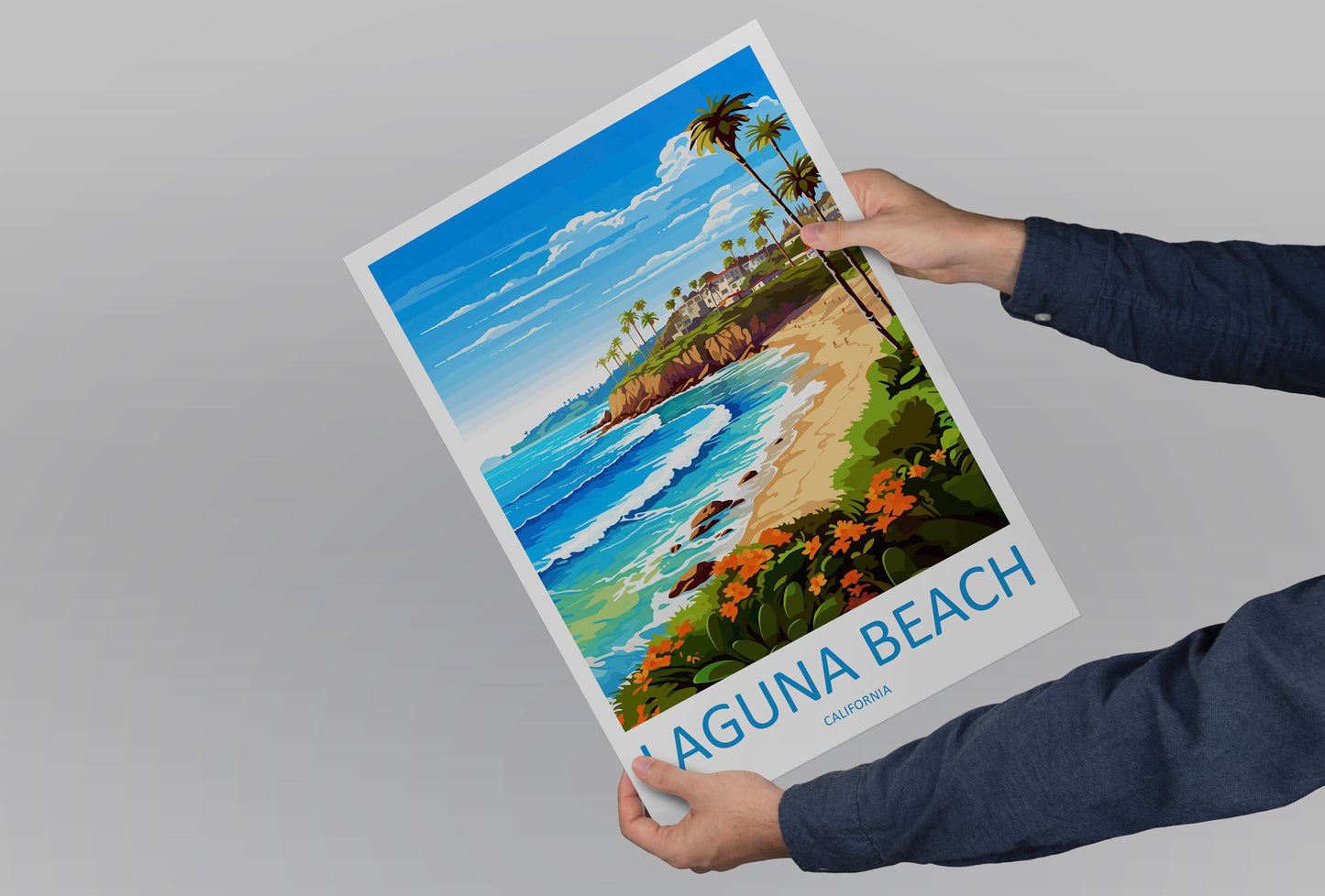 Laguna Beach Travel Print Wall Art Laguna Beach Wall Hanging Home Décor Laguna Beach Gift Art Lovers California Art Lover Gift