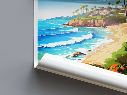 Laguna Beach Travel Print Wall Art Laguna Beach Wall Hanging Home Décor Laguna Beach Gift Art Lovers California Art Lover Gift
