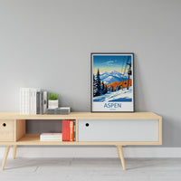 Aspen Travel Print Wall Art Aspen Wall Hanging Home Décor Aspen Gift Art Lovers Ski Art Lover Gift Aspen Print Skiing Aspen Ski Art Poster