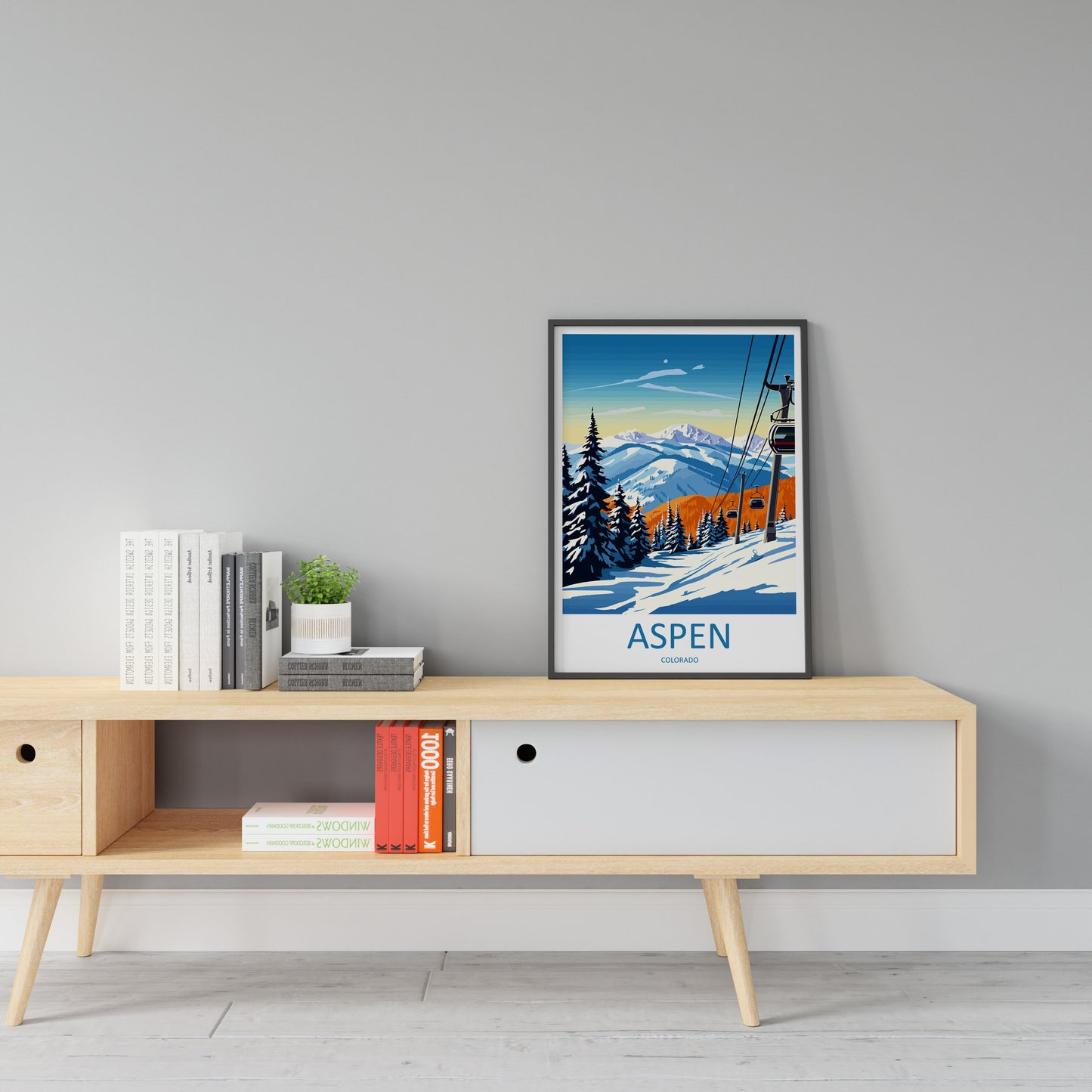 Aspen Travel Print Wall Art Aspen Wall Hanging Home Décor Aspen Gift Art Lovers Ski Art Lover Gift Aspen Print Skiing Aspen Ski Art Poster