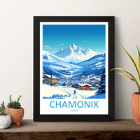 Chamonix Travel Print Wall Art Chamonix Wall Hanging Home Décor Chamonix Gift Art Lovers Ski Art Lover Gift Chamonix Print Skiing Artwork