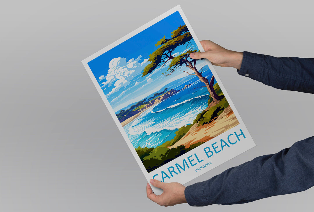 Carmel Beach Travel Print Wall Art Carmel Beach Wall Hanging Home Décor Carmel Beach Gift Art Lovers California Art Lover Gift