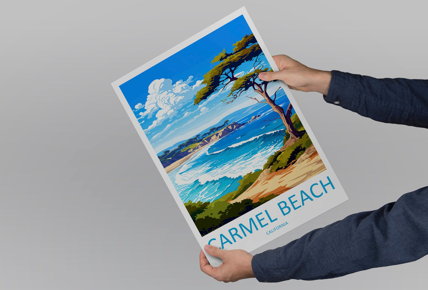 Carmel Beach Travel Print Wall Art Carmel Beach Wall Hanging Home Décor Carmel Beach Gift Art Lovers California Art Lover Gift