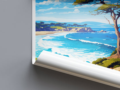 Carmel Beach Travel Print Wall Art Carmel Beach Wall Hanging Home Décor Carmel Beach Gift Art Lovers California Art Lover Gift