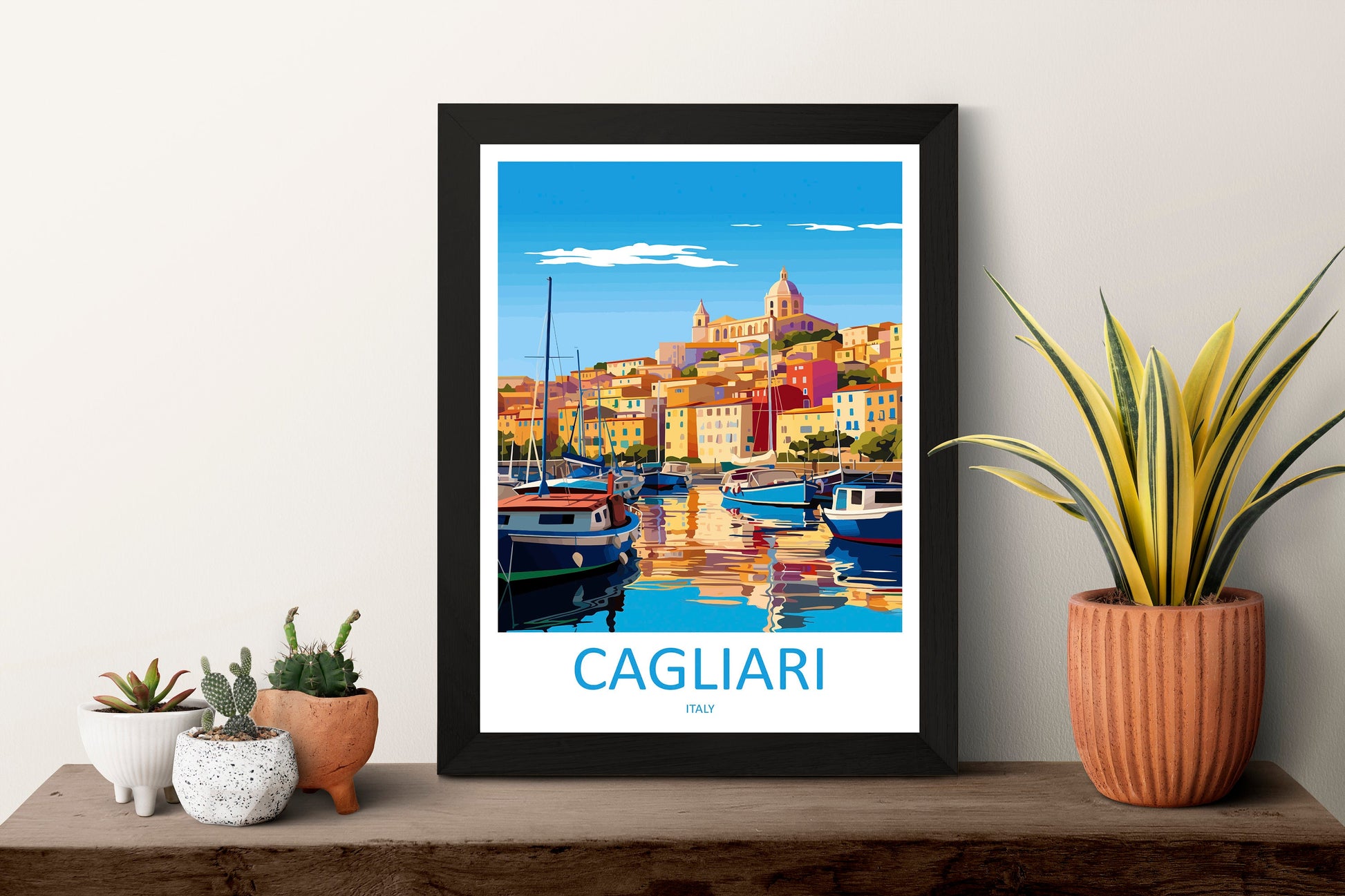 Cagliari Travel Print Wall Art Cagliari Wall Hanging Home Décor Cagliari Gift Art Lovers Italy Art Lover Gift Cagliari Print Cagliari