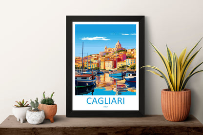 Cagliari Travel Print Wall Art Cagliari Wall Hanging Home Décor Cagliari Gift Art Lovers Italy Art Lover Gift Cagliari Print Cagliari