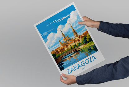 Zaragoza Travel Print Wall Art Zaragoza Wall Hanging Home Décor Zaragoza Gift Art Lovers Spain Art Lover Gift Zaragoza Print Spain Wall Art