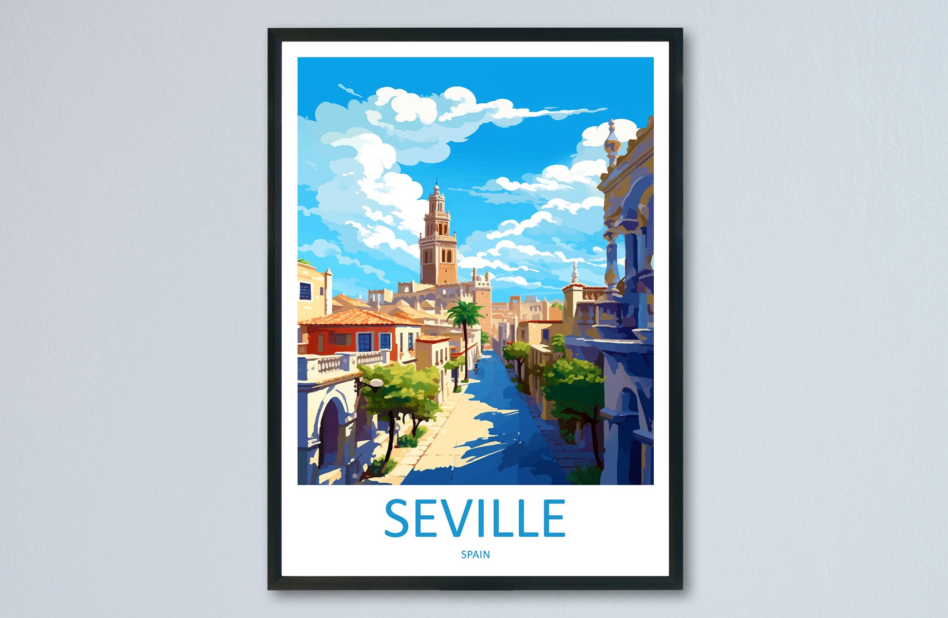 Seville Travel Print Wall Art Seville Wall Hanging Home Décor Seville Gift Art Lovers Spain Art Lover Gift Seville Print Spain Wall Art Deco
