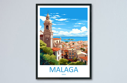 Malaga Travel Print Wall Art Malaga Wall Hanging Home Décor Malaga Gift Art Lovers Spain Art Lover Gift Malaga Wall Décor Malaga Spain Decor